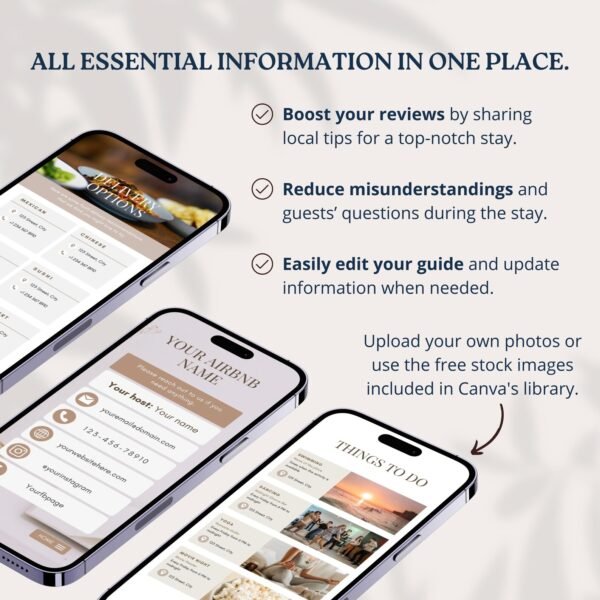 Interactive airbnb digital welcome book mobile template - Image 9